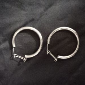 Silver hingeback earrings 1 1/4 inch